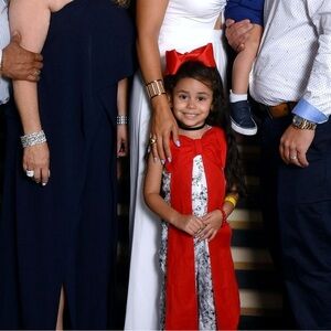 Girls Red Bow Jumpsuit size 5